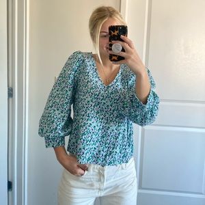A NEW DAY Floral Puff Sleeve Blouse